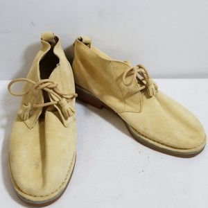 Hush Puppies Cream Suede Oxfords Shoes Size 9.5W